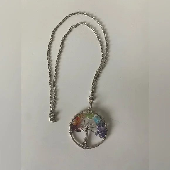 Tree of Life Chakra Gems Pendant Necklace - Picture 4 of 4